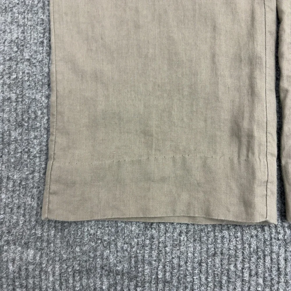 H&M Pants Womens 8 Tan Linen Wide Leg Casual Summer Trousers